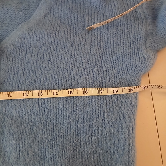 Blue Knit V-Neck Cardigan - Picture 7 of 9